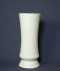 Vintage McCoy 12" Pottery Vase WHITE w/SWIRL RIBBING Mid-Century Modern