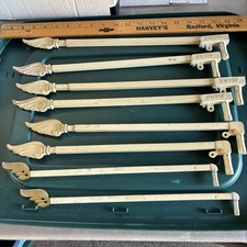 8 Vtg Antique Art Deco MCM Swing Arm Curtain Rods Extending Metal Iron 4 Kirsch