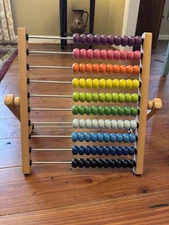 Ikea MULA Abacus Wooden Development Toy Critical Learning Math Colors 3+,  