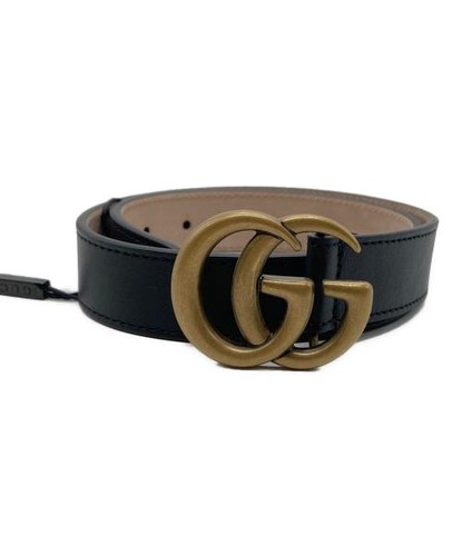 GUCCI                    GG Marmont Double G Leather Belt 432707 black 432707
