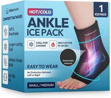 Ankle Ice Pack Wrap, for Swelling, Hot/Cold Therapy, for Foot Pain Reliefs