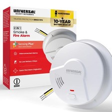 Hardwired and 10-Year Battery Backup Smoke Detector