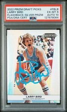 Larry Bird 2022 Prizm Draft Picks Flashback Silver Card #FBLB PSA 6 Auto 10 8064