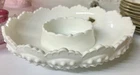 NWT Vintage Fenton Mill Glass Hobnail Chip & Dip Dish 9.5” New Old Stock