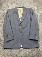 Daniel Cremieux Blazer Men 40S Blue Herringbone Wool Linen Career Jacket France