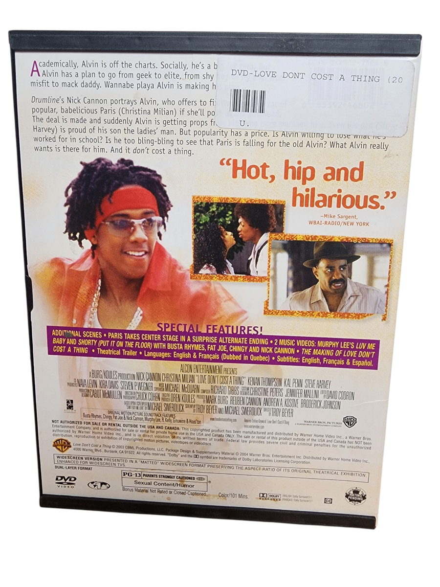 Love Don't Cost a Thing DVD 2003 Widescreen Nick Cannon Christina