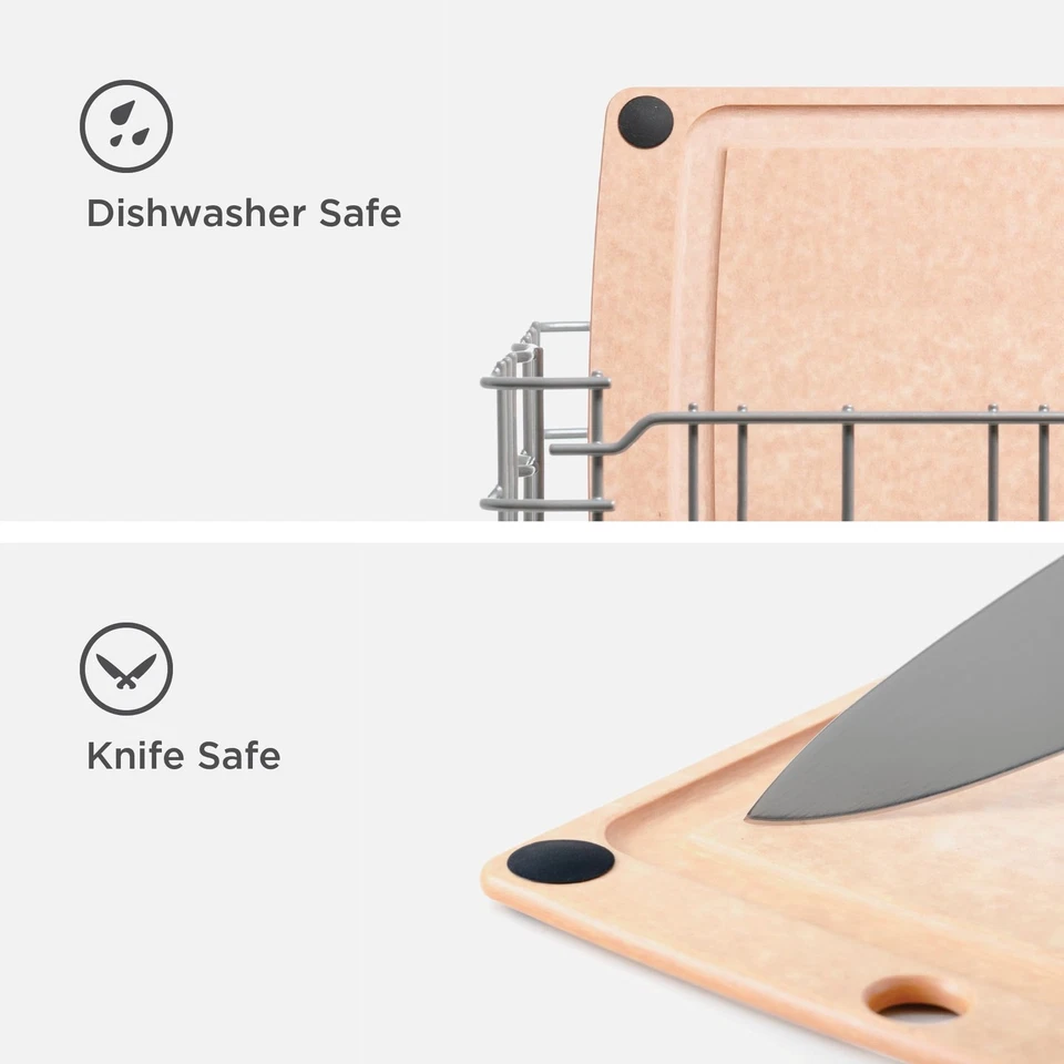 All-In-One Cutting Board with Non-Slip Feet and Juice Groove, 14.5" × 11.25",... - Image 3 of 4