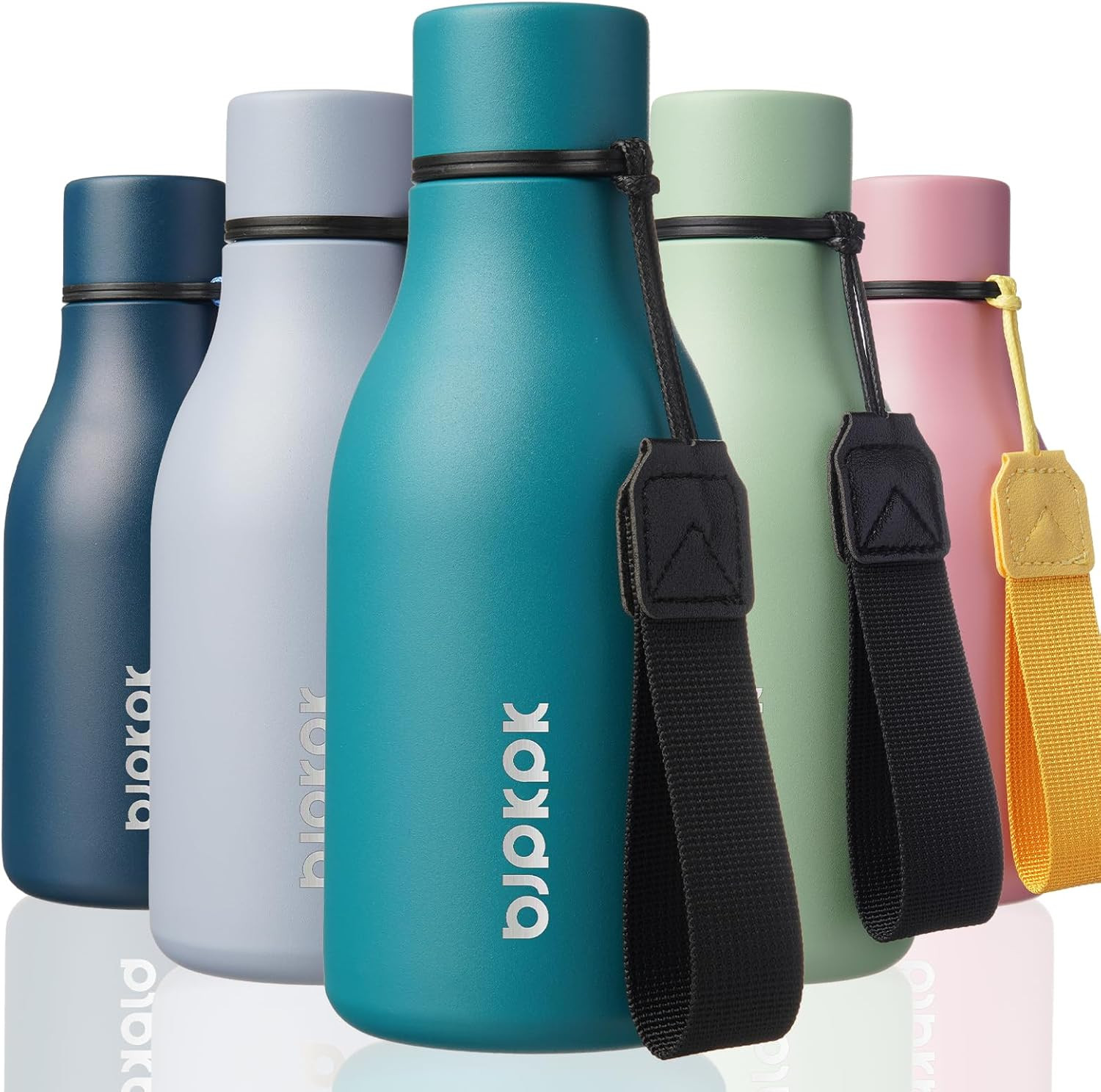 Insulated Water Bottles, 12Oz Stainless Steel Metal Water Bottle with Strap, BPA