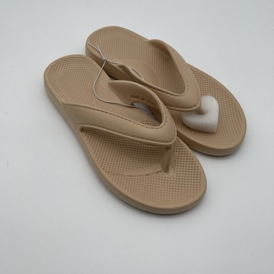 Shein Tan Rubber Beach Casual Thong Flip Flip Sandals Unisex