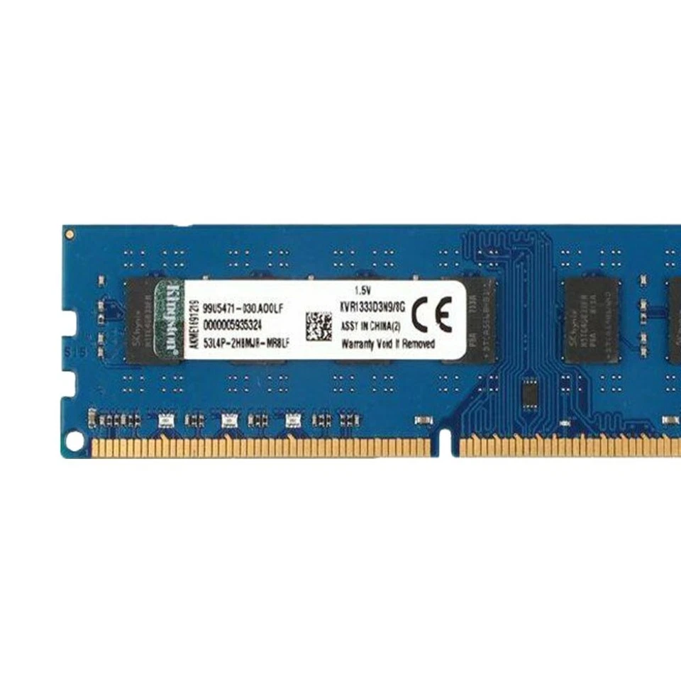 Kingston 8GB PC3-10600U DDR3 1333Mhz 240Pin KVR1333D3N9/8G Desktop Memory RAM UL - Image 2 of 4