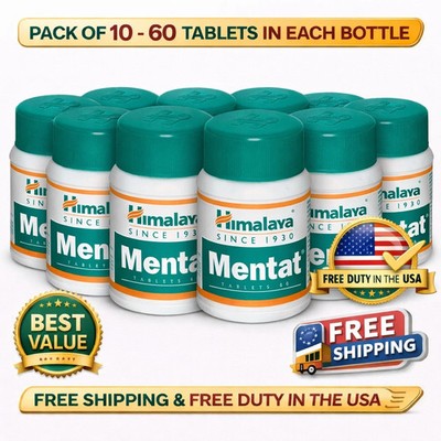 Himalaya Mentat Tablet Pack of 10 | Herbal Brain Support | Exp 09/2028 | Natural