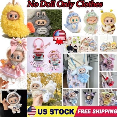 For Labubu Clothes Fit 1,3 Plush Doll Clothing Portable Cute Accessory US