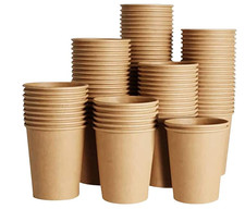 12 oz 100 Count Kraft Disposable Paper Cups, Hot/Cold Beverage - Coffee Cups