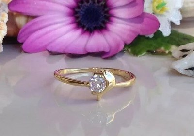 1Ct Round Cut Simulated Diamond Engagement Ring 14K Yellow Gold Plated