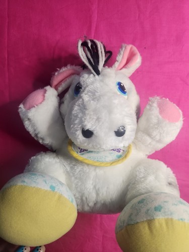 Vintage 1980's Tonka Zoo Babies Baby Zebra Plush Stuffed Animal W/Bib - Picture 1 of 10