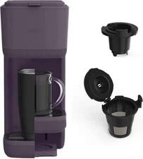 Single Serve Coffee Maker, K Cup & Coffee Ground Compatible with Removable, Adju