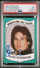 STEVE OLSONOSKI PSA 7 AUTO 9 1982 Wrestling All-Stars Signed Rookie POP 4 🔥