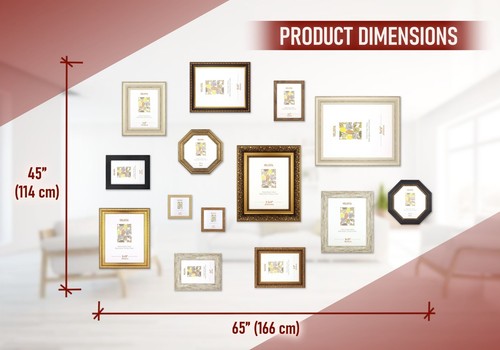 Assorted Vintage Gallery Wall Picture Frame Set Different Size Antique Frames - Picture 4 of 9
