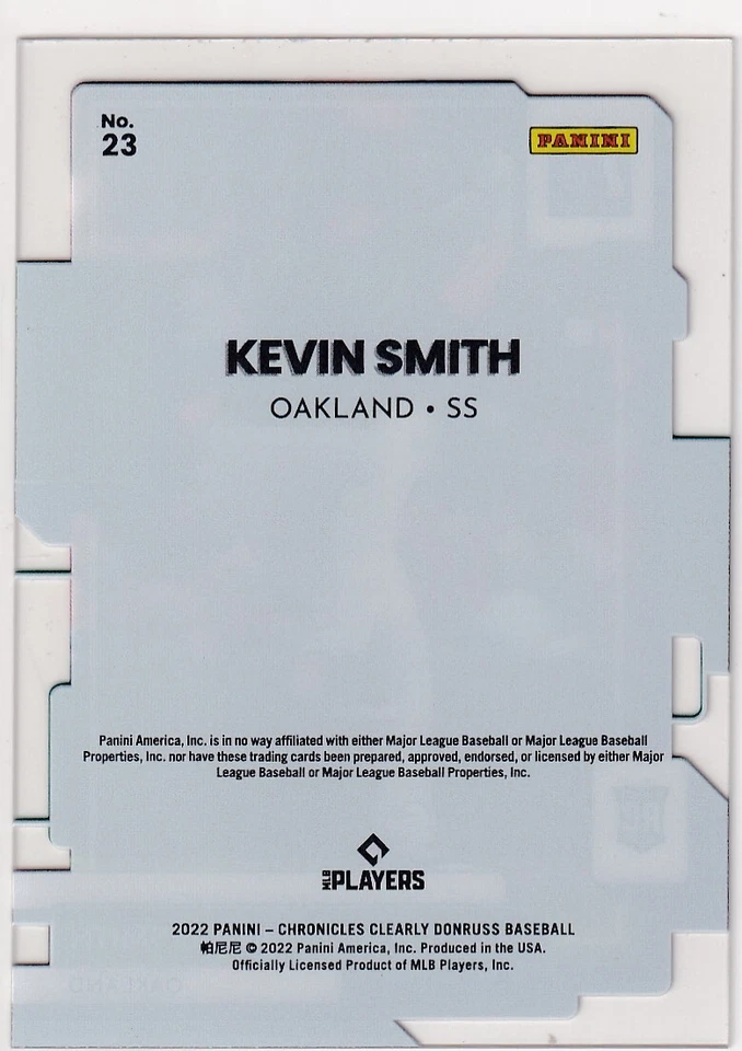 2022 CLEARLY DONRUSS RC KEVIN SMITH OAKLAND ATHLETICS ROOKIE CHRONICLES (AA)-556 - Image 2 of 2