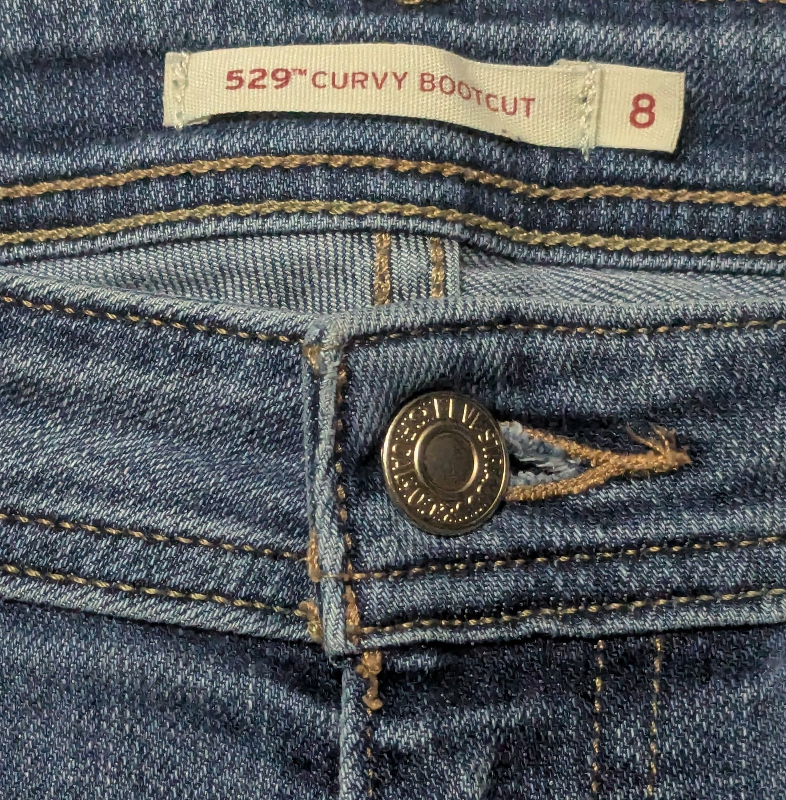 Levi's 529 Curvy Bootcut Jeans Womens 8 Short Mid Rise Light Stretch Denim Boho image 3
