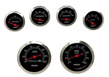 6 Gauge Set Mechanical Speedometer Hot Rod Street Rod Universal Black