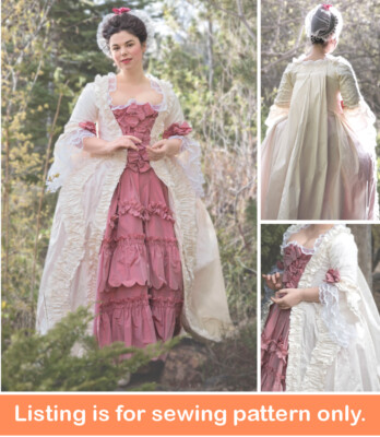 SEWING PATTERN Womens Costume - Dress Gown Colonial Baroque Outlander 1700s  8578 | eBay