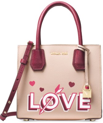 New Michael Kors Mercer MD leather Crossbody pink mulberry bag