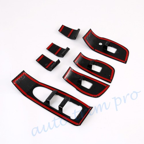 Carbon Fiber Door Armrest Lift Switch Panel Cover Trim For 2019-24 Mazda 3 Axela - Picture 7 of 8