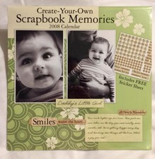 2008 Wall Calendar Scrapbook Memories Free Stickers Colorful Craft Journal NEW