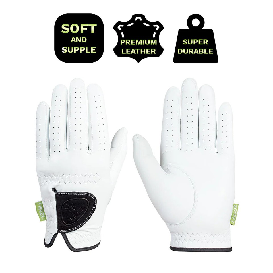 HIRZL SOFFFT Pure - White - Men's Golf Gloves - Worn on Left Hand