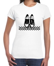 SKA DANCING SHOES WOMENS T-SHIRT - Madness The Specials 2 Tone Clothing
