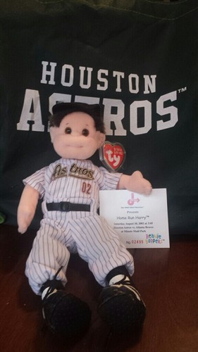 Home Run Harry 2002 SGA TY Beanie Bopper Houston Astros W/ authetication Card