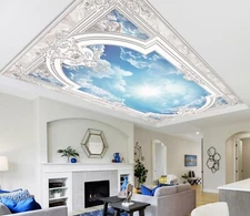 3D Sky Clouds G3988 Ceiling WallPaper Murals Wall Print Decal Deco Erin 2023