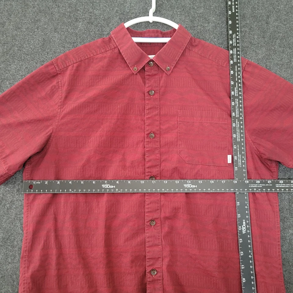 Nixon Shirt Mens Large Red Button Down Short Sleeve Tribal Pattern Nickel Style - Image 2 of 4