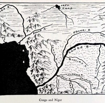 1932 Congo & Niger River Map Van Loon Geography Print Antique Ephemera DWPP15
