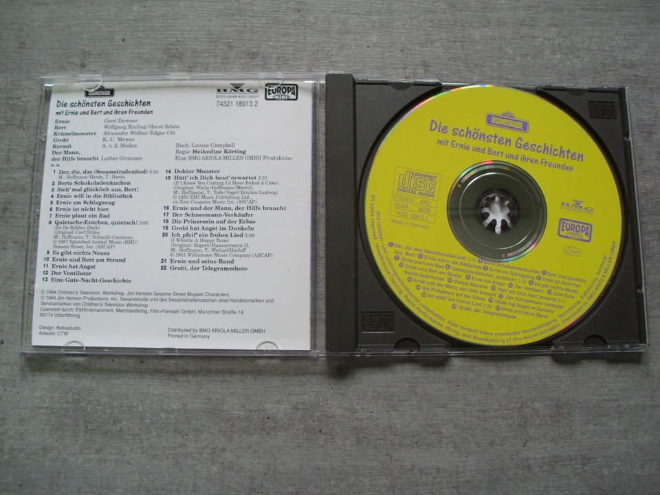 Die schönsten Geschichten mit Ernie und Bert (CD von 1994) 22 Tracks - Bild 2 von 3