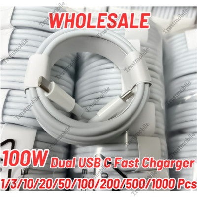 For iPhone 15 Pro Samsung 100W USB-C Cable Fast Charger Lot Type C Charging Cord