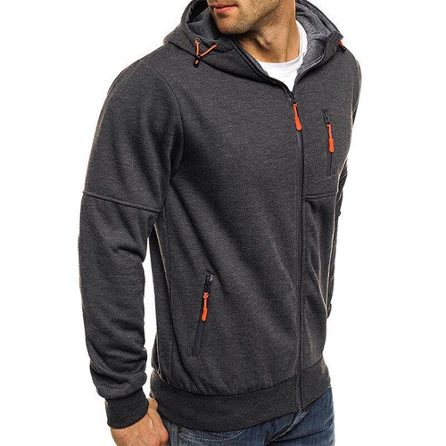 Mens Warm Hoodie Fleece Hooded Jacket Coat Full Zip Sweatshirt Work Wear Winter - Picture 9 of 15