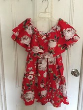 ASOS Women's US 2 UK 6  round neck pocket no sleeve printed dress 