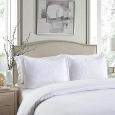 2 PCS Embroidered Pillow Shams Decorative Microfiber Pillow Shams Euro Sham RP