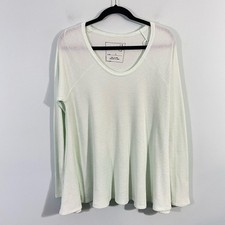 We The Free Women's Light Green Waffle Knit Oversized Sweater Top Size L