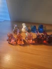 Hand Blown Glass Bird Lot - 7 Fenton Bird of Happiness, 1 Ron Ray, 1 Leo Ward