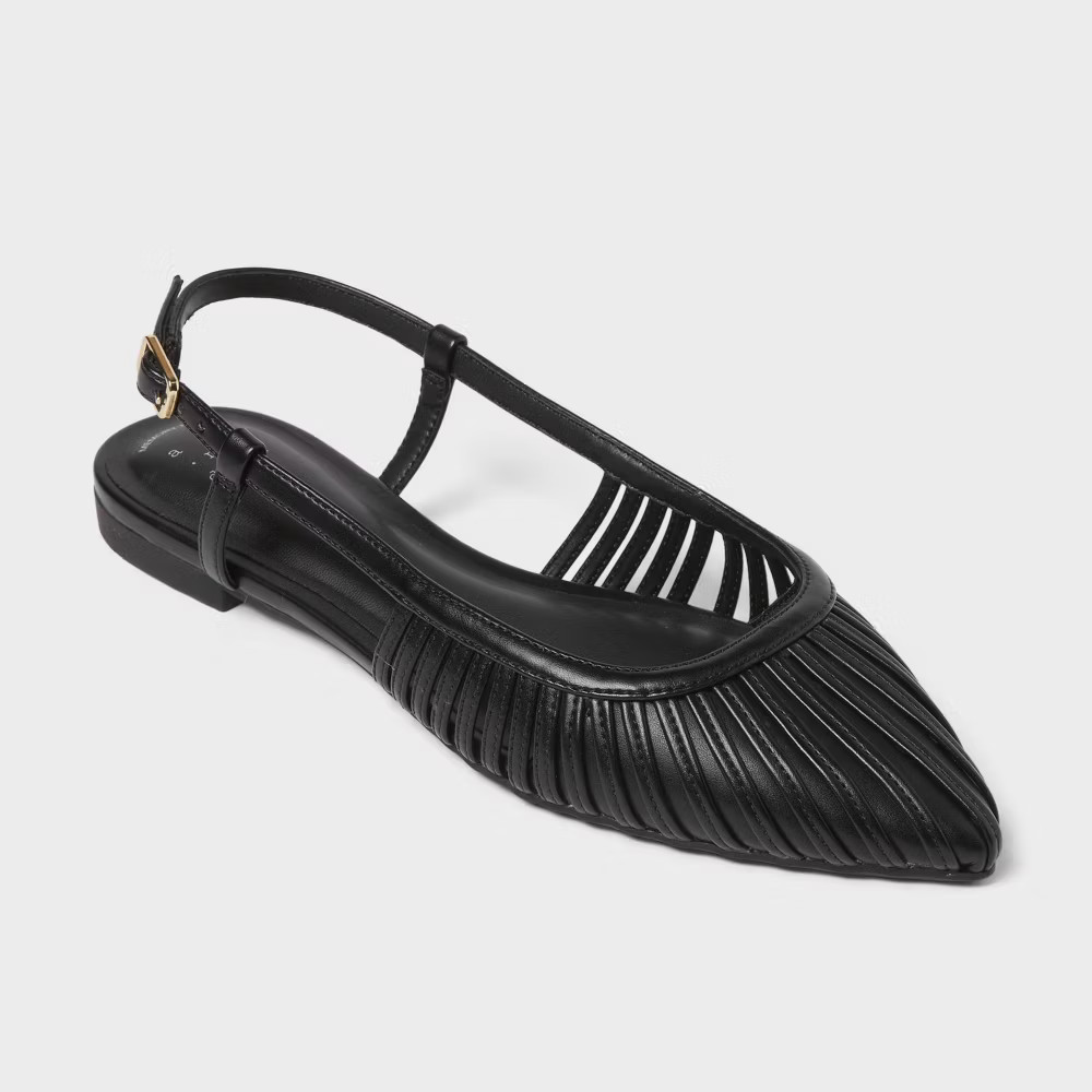 Women s Marisol Flats with Memory Foam Insole - A New Day Black 2990₽
