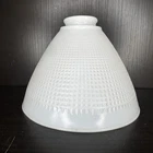 Vintage Milk Glass Stiffel Torchiere Lamp Shade Diffuser 8" Waffle Pattern EVC