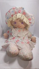 Vintage Dan Dee Jumbo Rag Cloth Doll 90s Yellow Hair Floppy Pillow Doll 28" Tall