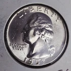 1957 Washington Quarter TYPE B REVERSE FS-901 BU Uncirculated 90% Silver Coin