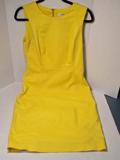 Calvin Klein Dress, Woman's 8, Yellow, Cotton Blend, Sleeveless, Lined, Designer