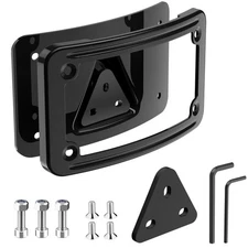 3 Hole Curved Laydown License Plate Mount Bracket w/Frame, Fit for All Harley...