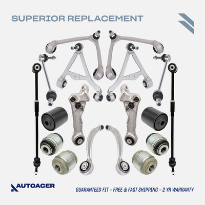 AUTOACER - 18p Front Rear Control Arms, Bushings, Links & Tie Rods for Jaguar XJ