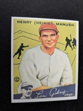 1934 Goudey Baseball Card # 18 Heinie Manush - Washington Senators (NM)